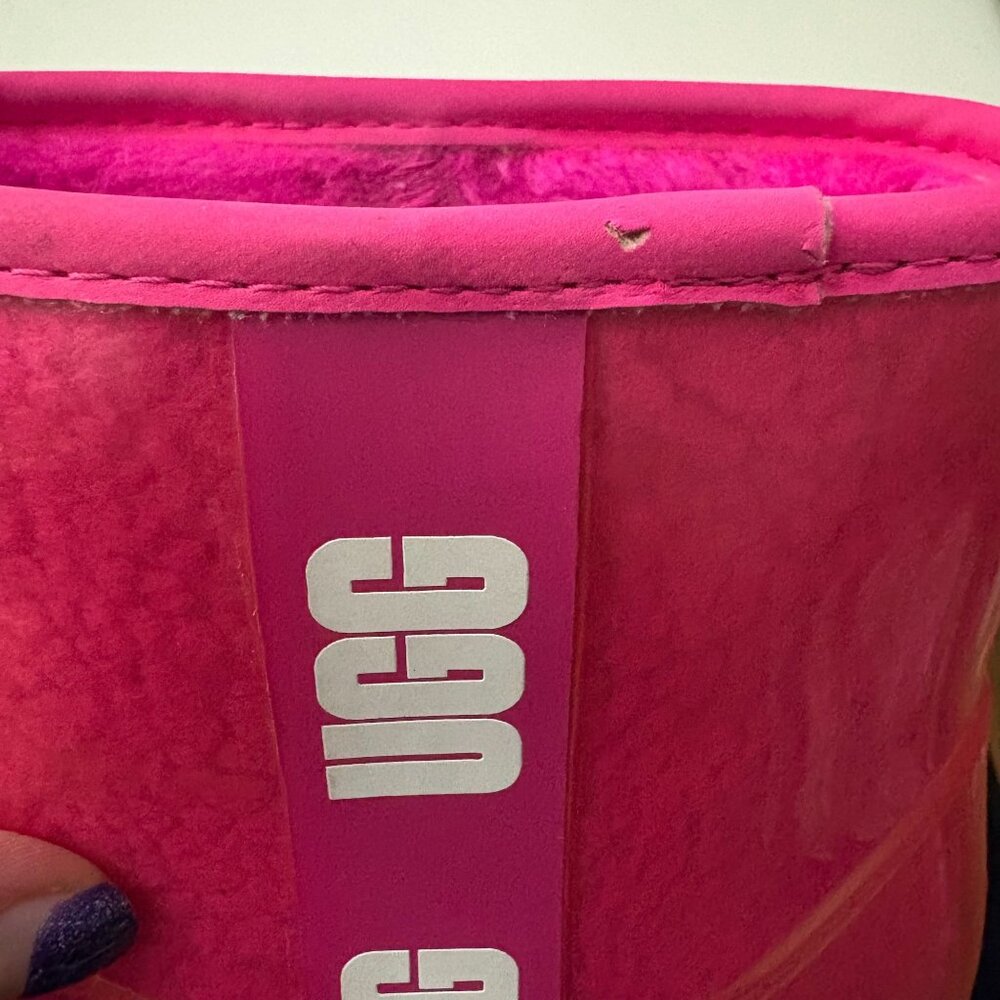 UGG Classic Clear Pink Mini Rain Waterproof Boot Womens Size 6 - Picture 16 of 16